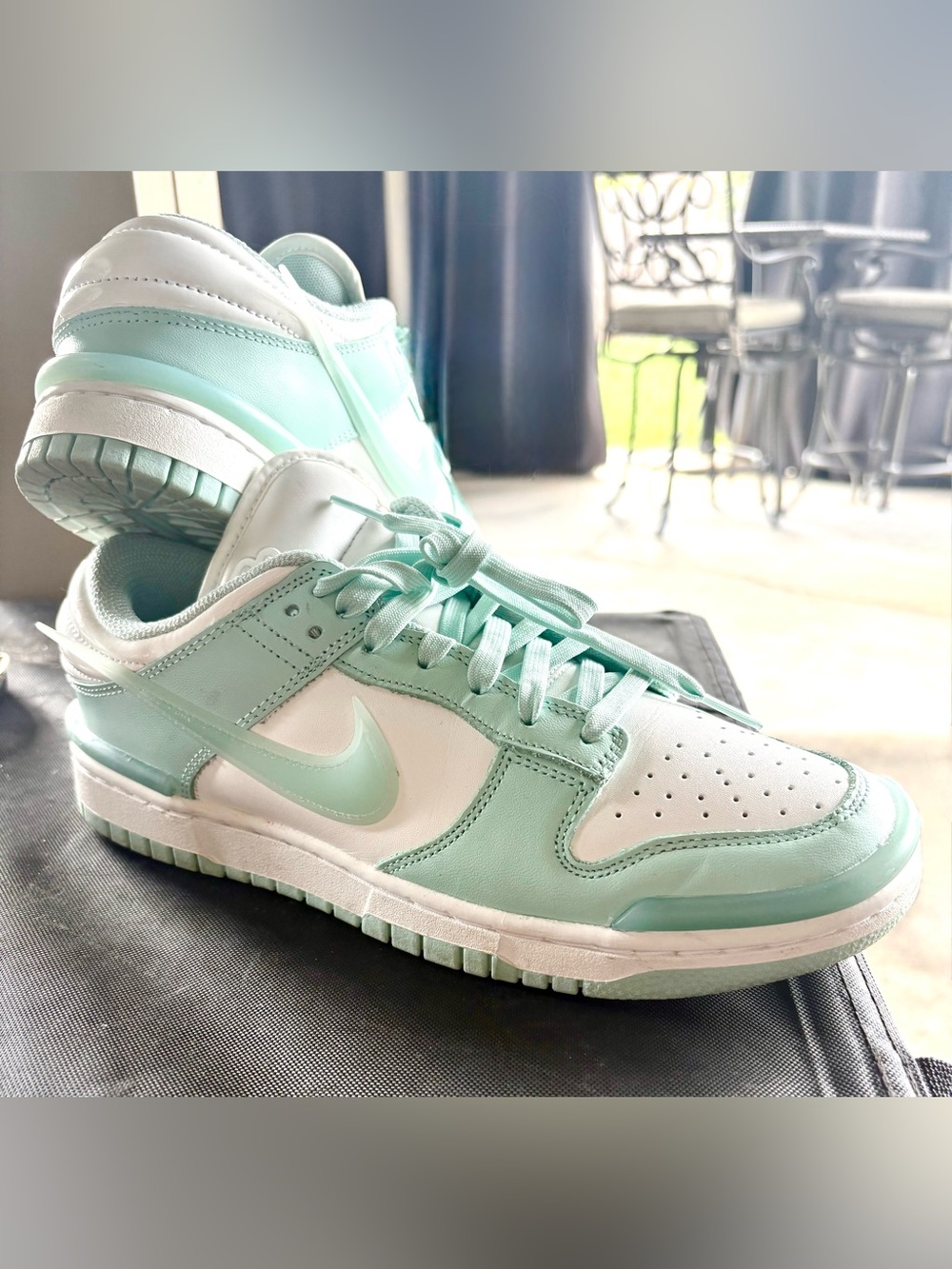 Nike Women's Low-Top Sneakers in Mint Green and White